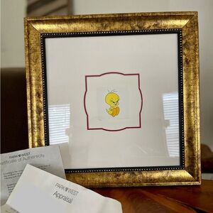 LOONEY TUNES TWEETY BIRD WARNER BROS. STUDIOS ORIGINAL ART FRAMED PARK WEST